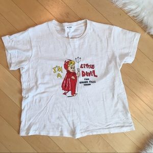 Re/Done vintage Our Little Devil white T! XS.